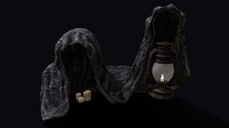 Grim Reaper Lantern lantern, graveyard, prop, cemetery, candle, grim-reaper, halloween, spooky