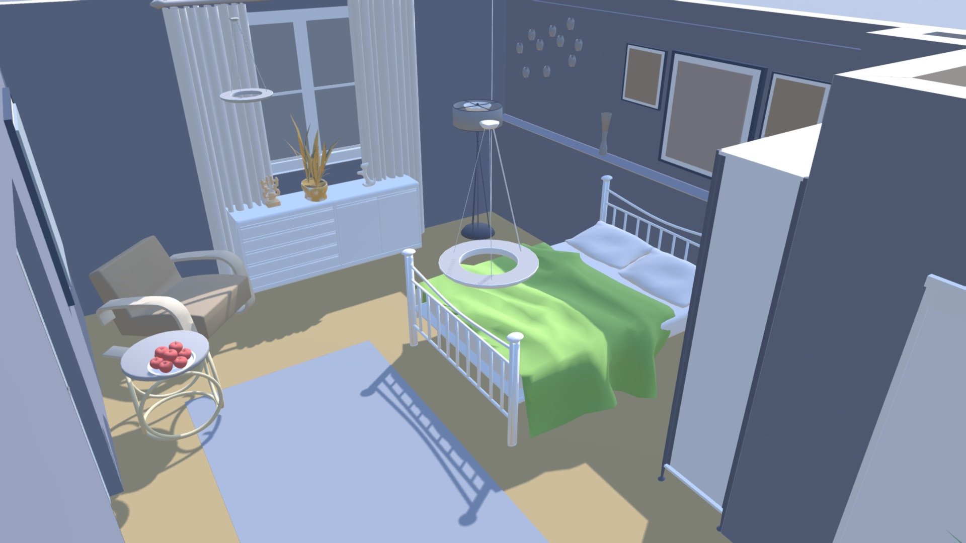 3d model showcasing the bedroom - Bedroom - Download Free 3D model by Taranpreet 3d model