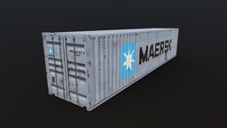 40 ft Shipping Container storage, rail, transport, rusty, evergreen, shipping, general, cargo, port, dry, freight, purpose, payload, maersk, shipping-container, ship, container, industrial, sea, 40ft, hapag-lloyd, cosco-shipping