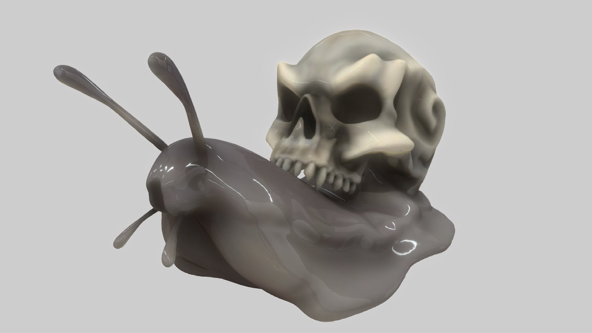 the 3rd skull in my collectible skull line - Collectible Skull #0003 The Snail Skull - Buy Royalty Free 3D model by parnmkie 3d model