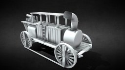 Steam Powered Wagon train, wagon, western, steam-engine, vehicle