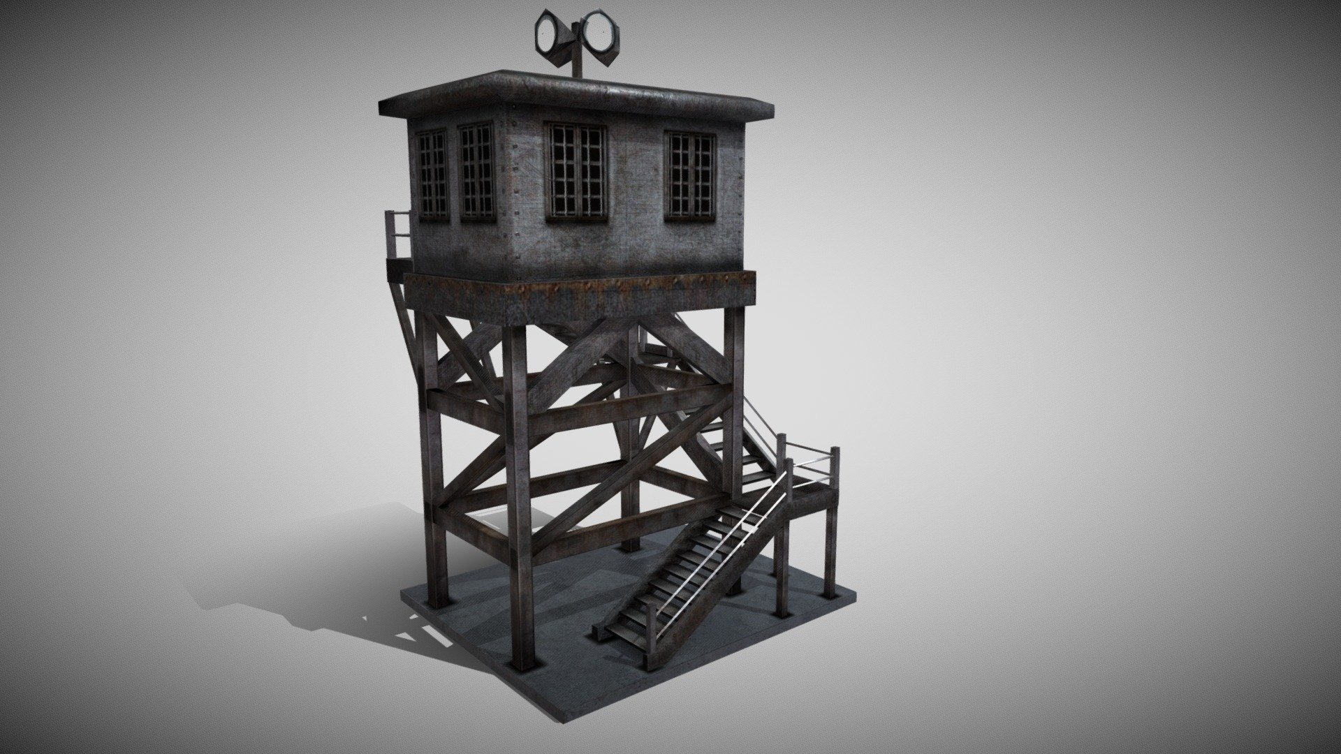 Low poly Model For Games - Watch Tower - 3D model by Vishal Salgotra (@Salgotra1184) 3d model