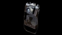 Old Soviet photocamera photo, blender-3d, zenith, photocamera, pbr, lowpoly, zorky