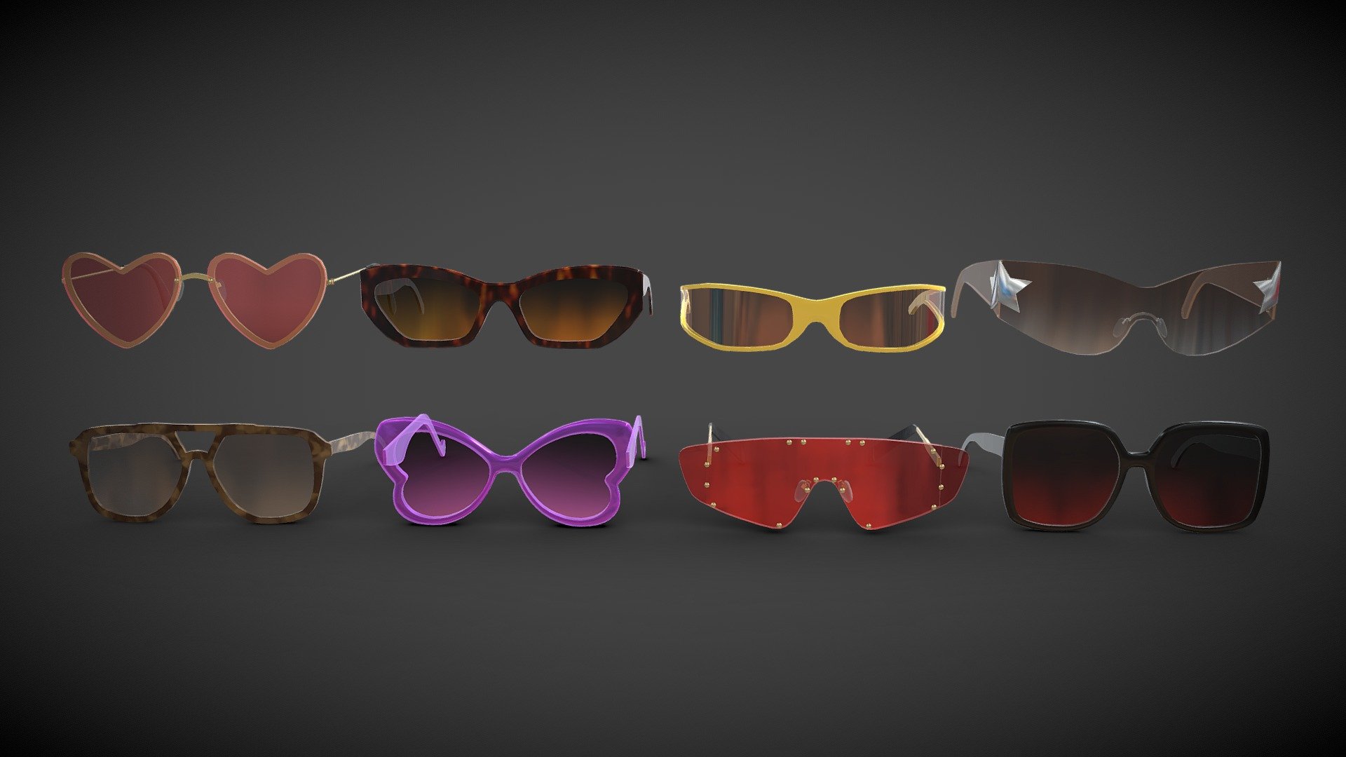 Sunglasses Pack - low poly

Triangles: 18.6k
Vertices: 9.7k

4096x4096 PNG texture

Commercial use*

My models cannot be included in an asset pack or sold at any sort of asset/resource marketplace.* - Sunglasses Pack - low poly - Buy Royalty Free 3D model by Karolina Renkiewicz (@KarolinaRenkiewicz) 3d model