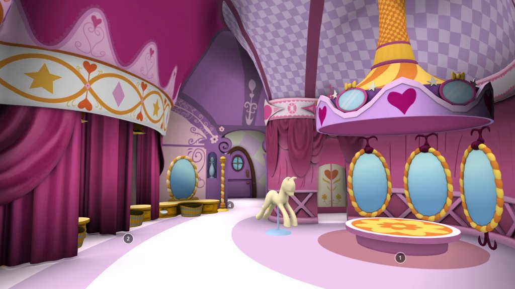 A complete 3D recreation and interpretation of the interior of Carousel Boutique, a location in the cartoon series My Little Pony: Friendship is Magic. This model was made for usage in an animation and for future animators.

Models: Blender
Textures: Gimp

Thanks for taking a look! :) - Carousel Boutique - Interior - 3D model by Olivia Sabatka (@discopears) 3d model