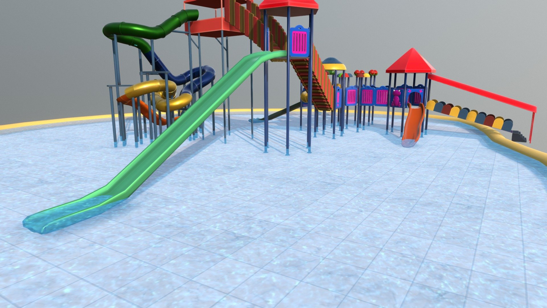 Water Slide - 3D model by Virtual Reality (@simulanis) 3d model