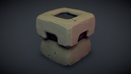 Cube World Stone Torch cube, world, toon, block, pbr, skull, stone, temple