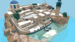 Santorini unreal, diorama, substance-designer, substancepainter, maya, zbrush