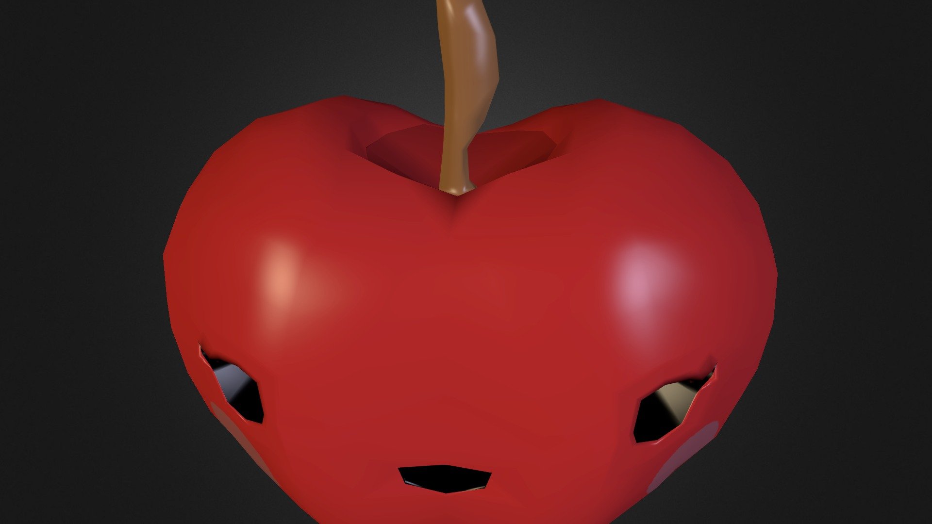Cartoon Apple - 3D model by crb 3d model