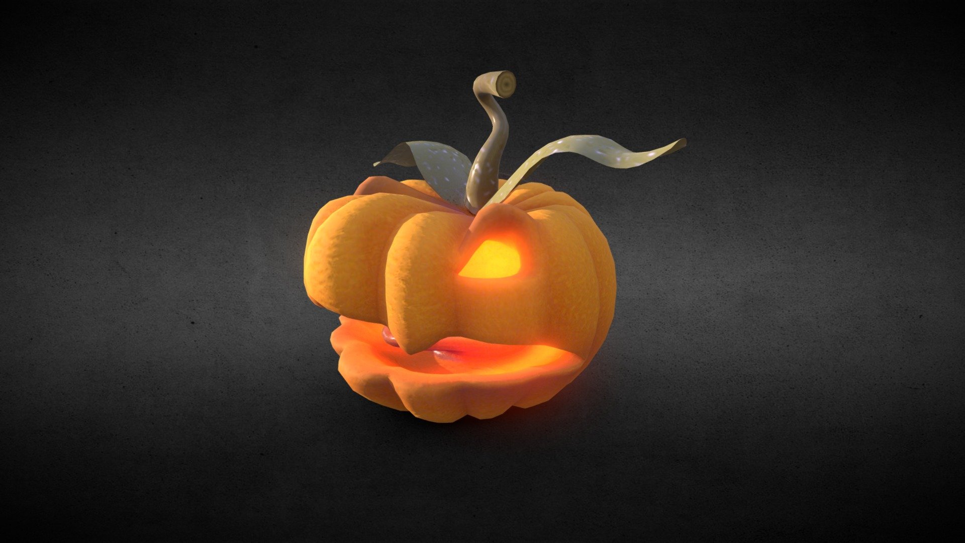 This is a creature for a Halloween game.

1k PBR textures:
-Albedo
-Normals
-Roughness
-Ambient occlusion
-Luminance - Pumpkin - Buy Royalty Free 3D model by Manoel 3d model