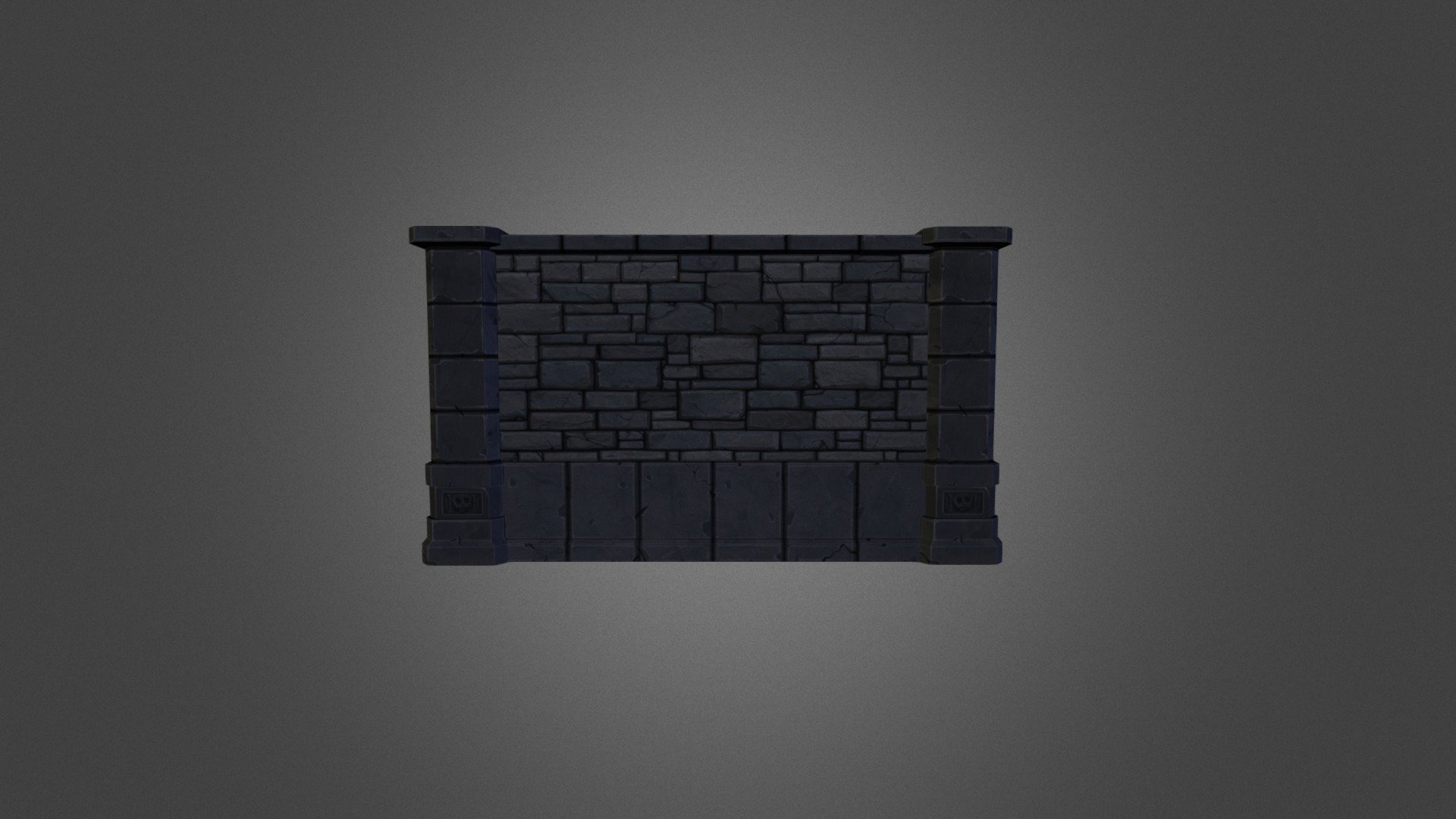 Modular wall and pillars 3d model
