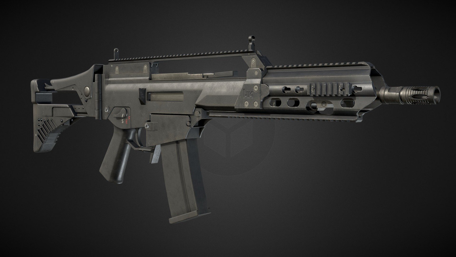 A modernized version of the G36K rifle.

25k tris
4k textures - G36KA4 Assault Rifle - Download Free 3D model by Andy Cubel Art (@andy.c.art) 3d model