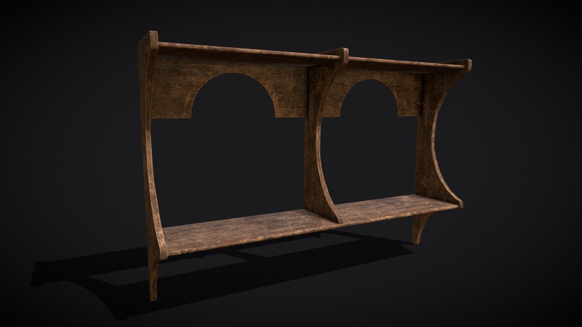 Rustic Wooden Wall Mounted Shelf VR / AR / low-poly 3d model
VR / AR / Low-poly
PBR approved
Geometry Polygon mesh
Polygons 1,920
Vertices 1,912
Textures 4K PNG - Rustic Wooden Wall Mounted Shelf - Buy Royalty Free 3D model by GetDeadEntertainment 3d model