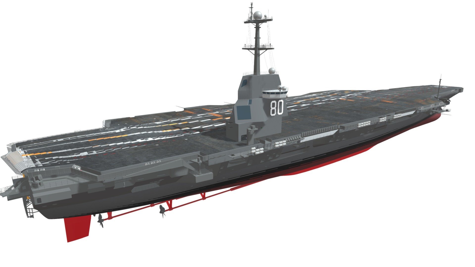 High quality and professional 3d model of the USS CVN-80 aircraft carrier.
All textures and materials are included and mapped in every format.
Textures are high resolution jpeg images up to (6144 x 6144) pixels.
Many other 3d aircraft carrier models available in this series, please search our catalog.
 - USS CVN 80 Aircraft Carrier - Buy Royalty Free 3D model by 3DHorse 3d model