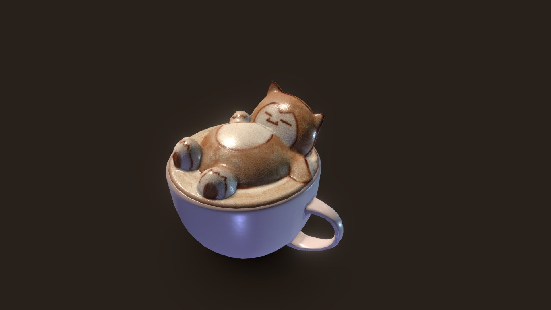 I modeled this after seeing an amazing latte artist on twitter. I also wanted to do more food related models.
The default map resolution is 4K but you will also get 1K maps and an obj version of the model - Snorlax Latte - Buy Royalty Free 3D model by Andre V Gomes (@Andre.Gomes) 3d model
