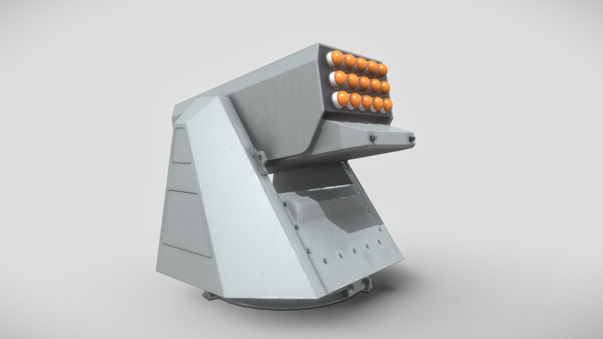 The ODLS is manufactured by Leonardo (Formerly Oto Melara). It's main use is to defend the ship from sensor guided missiles by launching decoys.

This 3D model was created using 3ds Max, with textures designed in Substance Painter. The model has been meticulously unwrapped and divided into separate parts, enabling the base and turret to rotate seamlessly. If necessary, I am also capable of exporting the textures in various formats suitable for Unity, Unreal Engine, or V-Ray integration 3d model