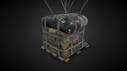 Air Drop props, drop, game-ready, unreal-engine, ue4, unity, low-poly, asset, pbr, air, container, air-drop