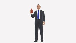 Man In Dark Blue Suit Bottle Smile 0552 suit, style, people, clothes, miniatures, realistic, smile, character, 3dprint, model, man, blue, male