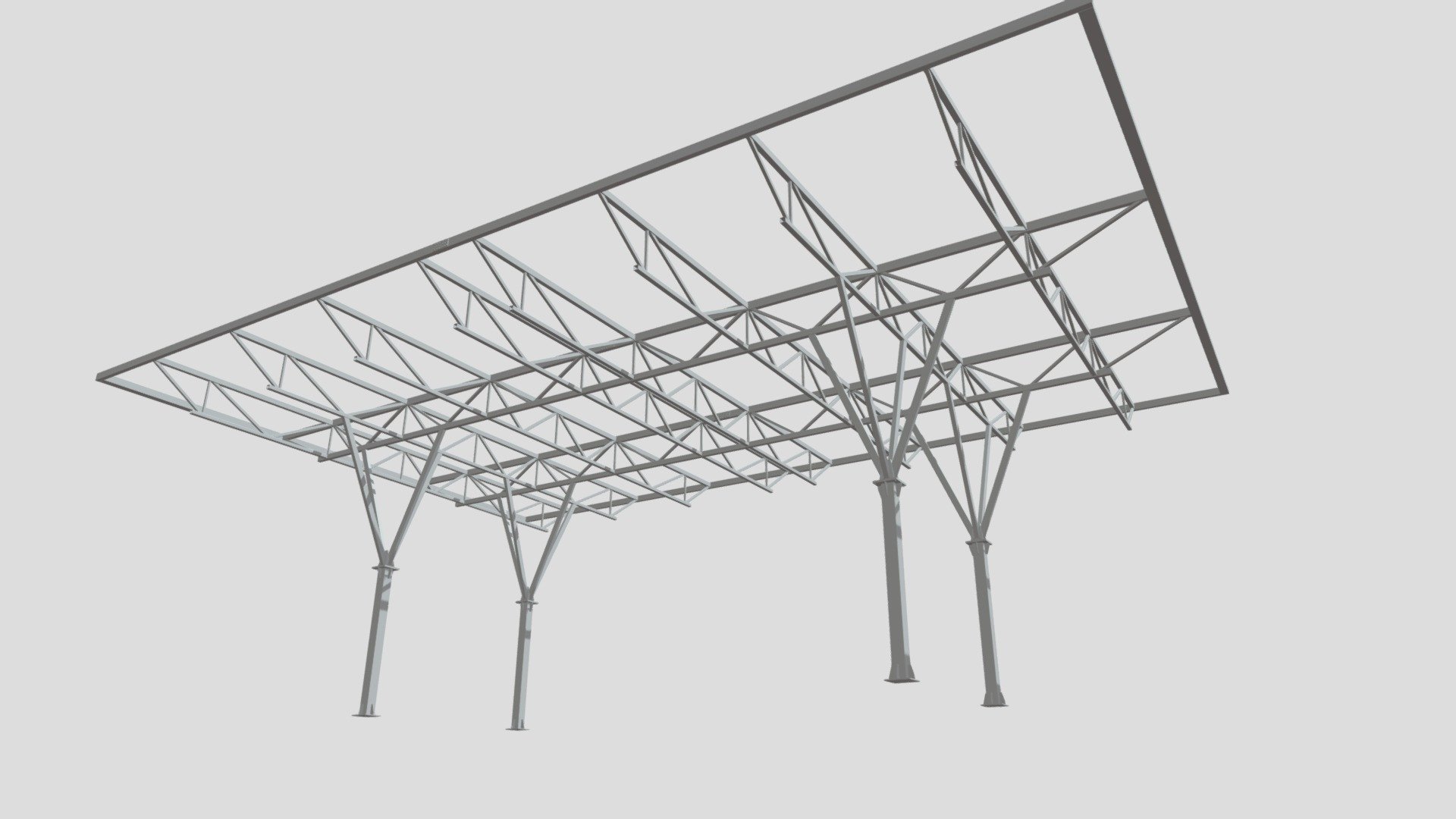 Generally i am sometimes get confused in steel connection cause chapter is wide and advance architecture construction this model may helpful for students like me i am hear to lern - Canopy steel frame - Download Free 3D model by cyberpunk#3057 (@bhaveshushetty2000) 3d model
