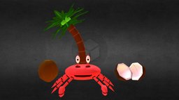 Cartoon Beach Assets palm, videogame, unreal, cartoony, crab, enviornment, beach, coconut, game-ready, game-asset, unity, lowpoly, gameart