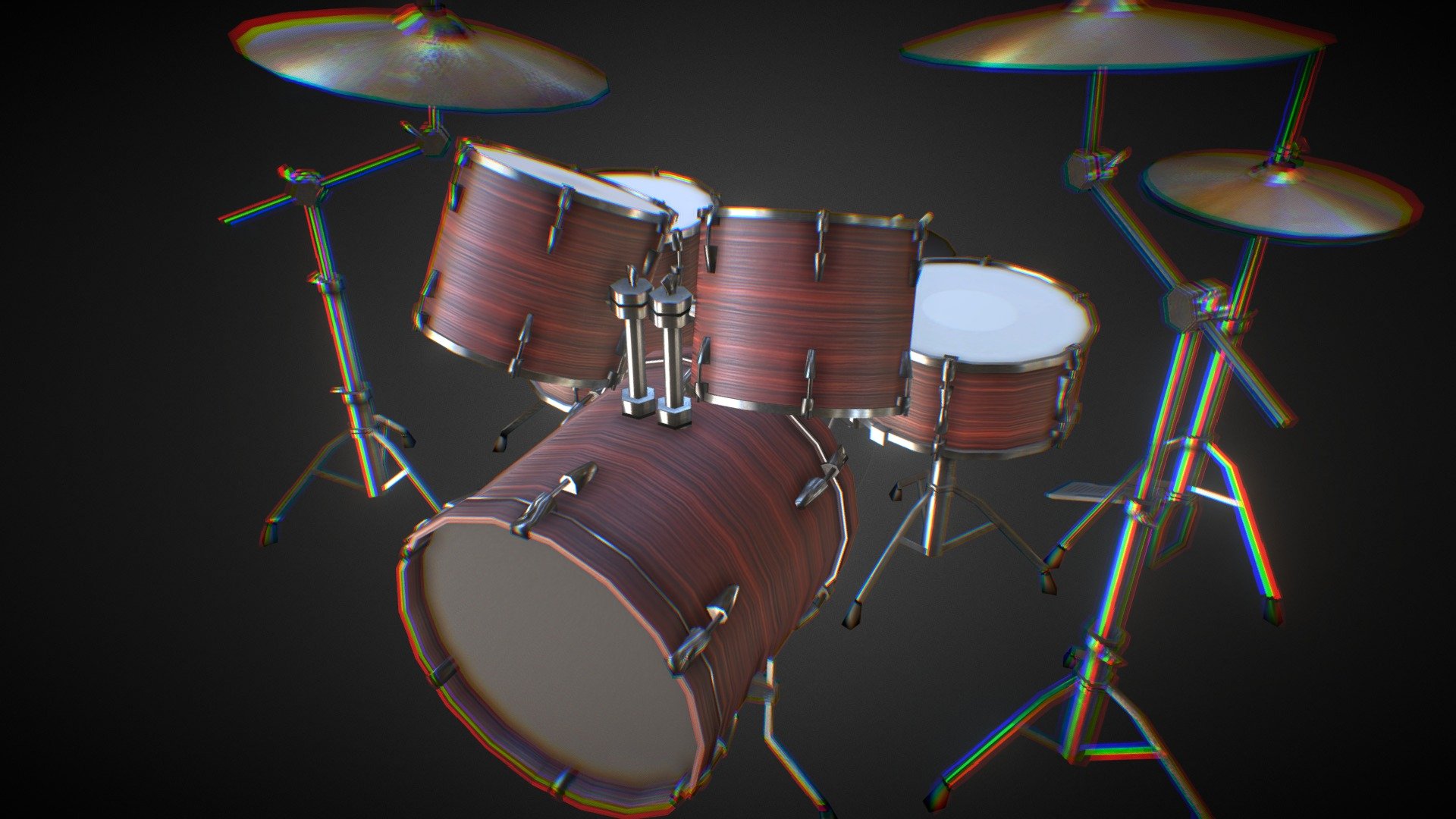 Set drum and cymbals - Drum Kit For Your Band - Download Free 3D model by Vaclav Marena (@vaclavmarena) 3d model