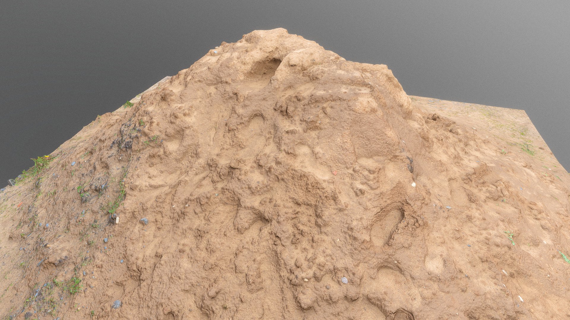 Heap pile of wet construction sand and soil mud land earth dirt, freshly digged, after rain

photogrammetry scan (150x24mp), 3x16k textures + normals from 2m tris - Heap pile of wet sand - Buy Royalty Free 3D model by matousekfoto 3d model