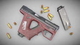 Solovev Pistol Low Poly handgun, bullpup, pistol, substance, painter, weapon, blender, lowpoly