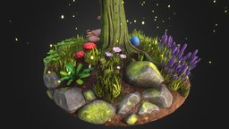 Kinoko tree, forest, grass, flowers, gameprops, organicmodeling, stylized-environment, maya, blender3d, gameart, gameasset, zbrush, stylized, environment