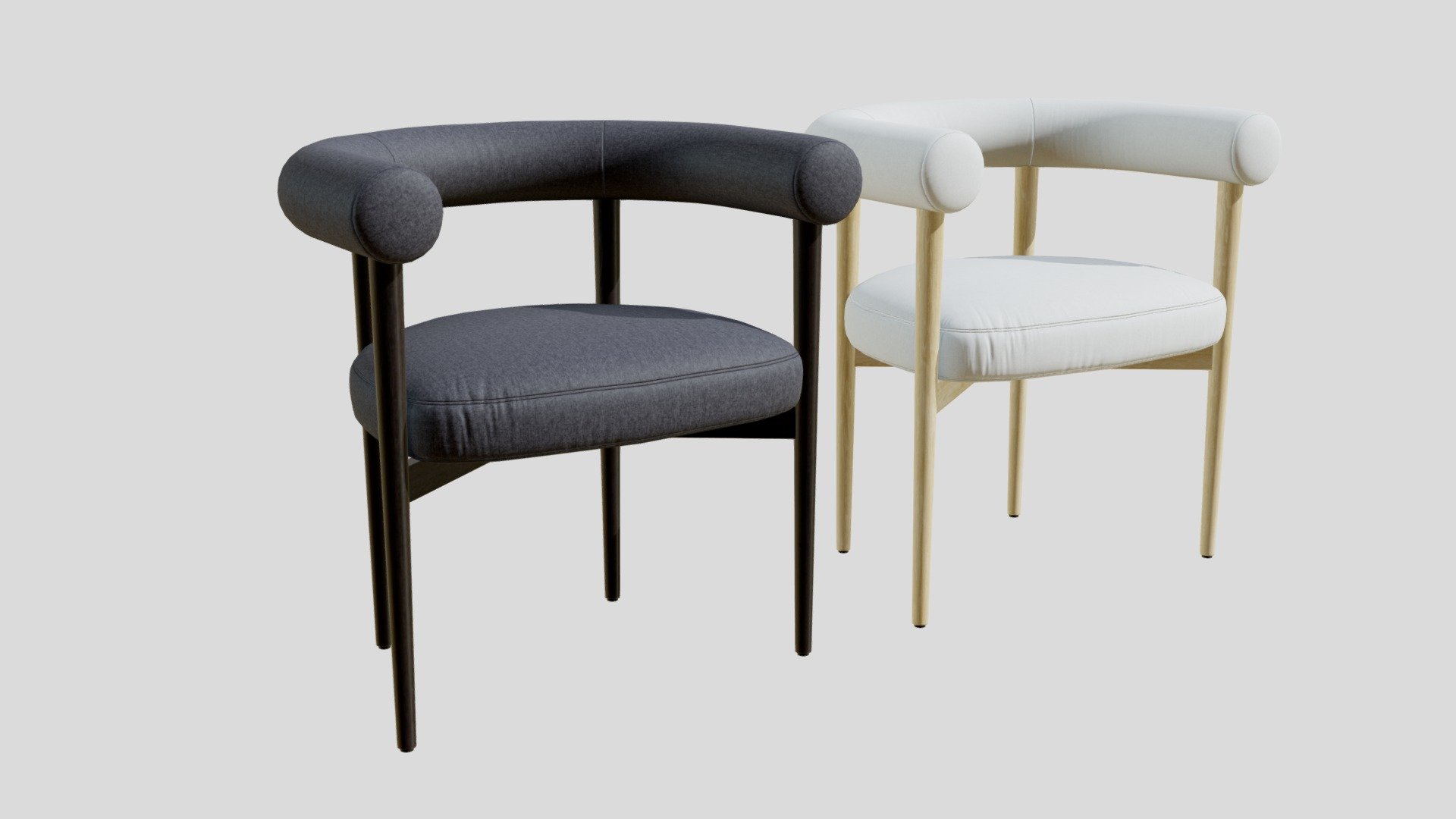High-quality 3d model of a Crate and Barrel Mazz Curved Dining Chair by Leanne Ford.
2 colors

Original: https://www.crateandbarrel.com/mazz-charcoal-curved-dining-chair-by-leanne-ford/s434397

One chair contains: 
4078 polygons
4156 vertices - Crate&Barrel Mazz Dining Chair - Buy Royalty Free 3D model by 3detto 3d model