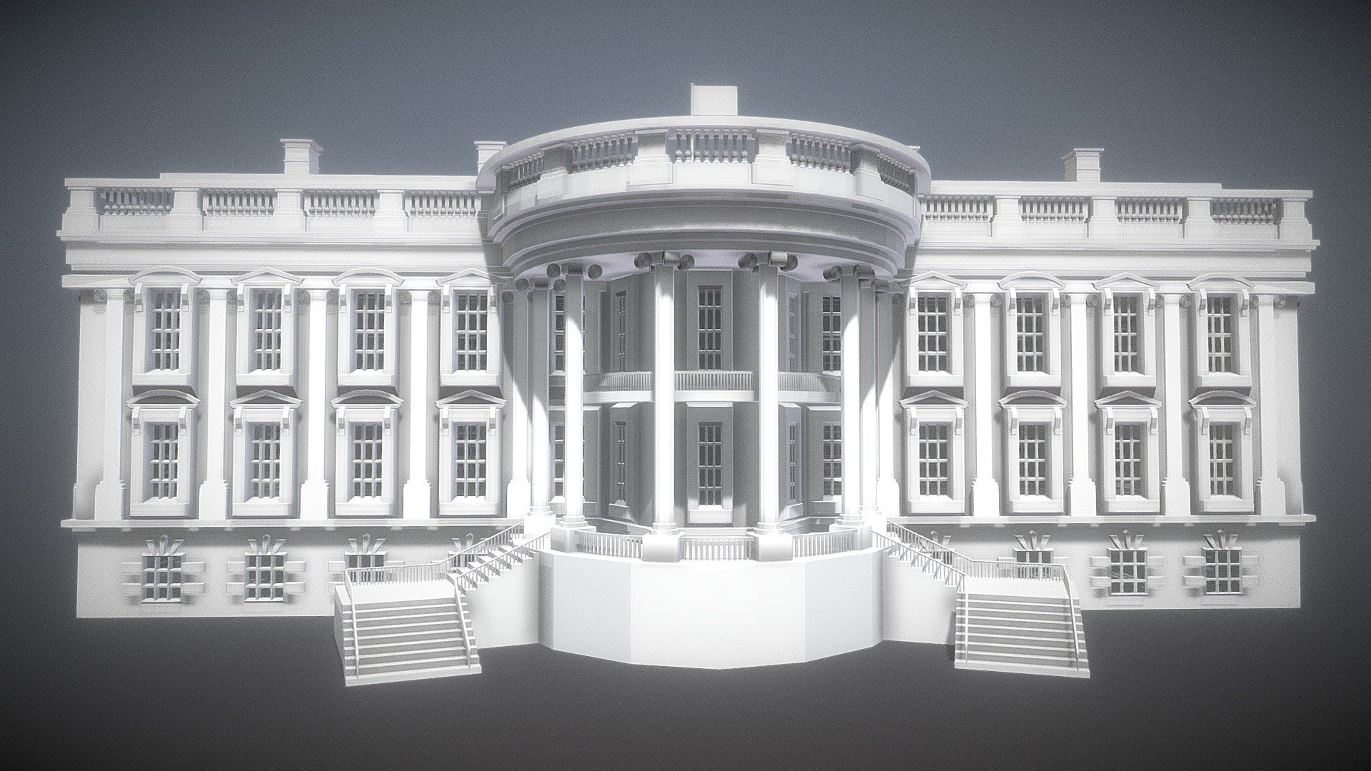 This is a beautiful White House model. The White House is the official residence and workplace of the president of the United States..

4 materials no texture.

Triangles: 38300 Vertices: 216800

(Viewer Setting above are just a preview and may vary drastically depending on your lighting and shading setup on the final application)

If you have any questions, please feel free to contact me.
 
E-mail: zhangshangbin1314159@gmail.com
 - White House - Buy Royalty Free 3D model by Zhang Shangbin (@zhangshangbin1314159) 3d model