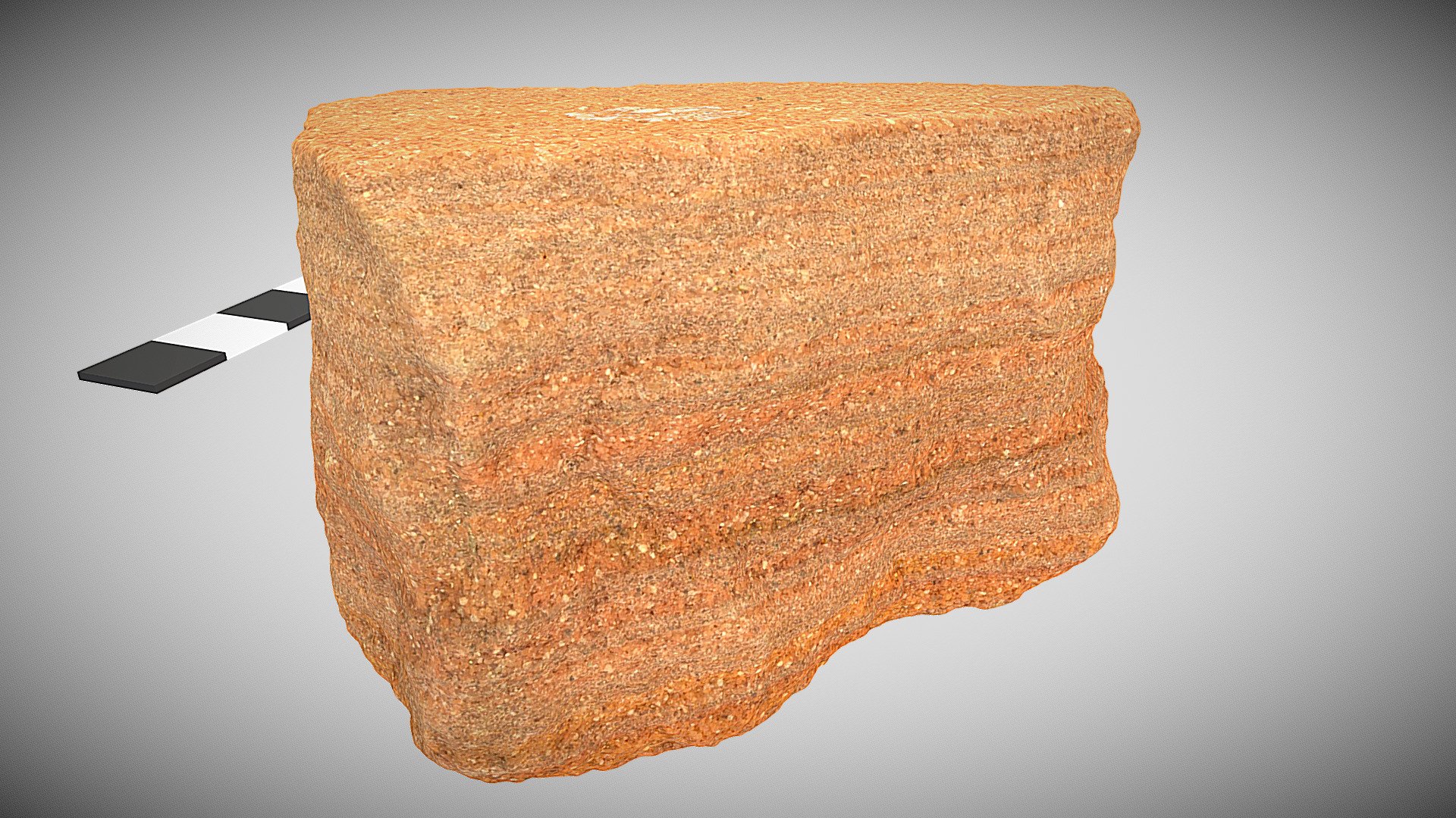 Sandstone is a sedimentary rock. This specimen is from the Woogaroo Formation, southeast Queensland, Australia 3d model