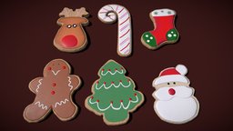 Christmas_Cookies food, cute, cookies, santa, christmas, chocolate, reindeer, gingerbread, candycane