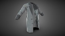 Gray Coat leather, people, fashion, clothes, coat, uniform, fabric, men, wear, character, texture, low, poly, man, female, human, clothing, black