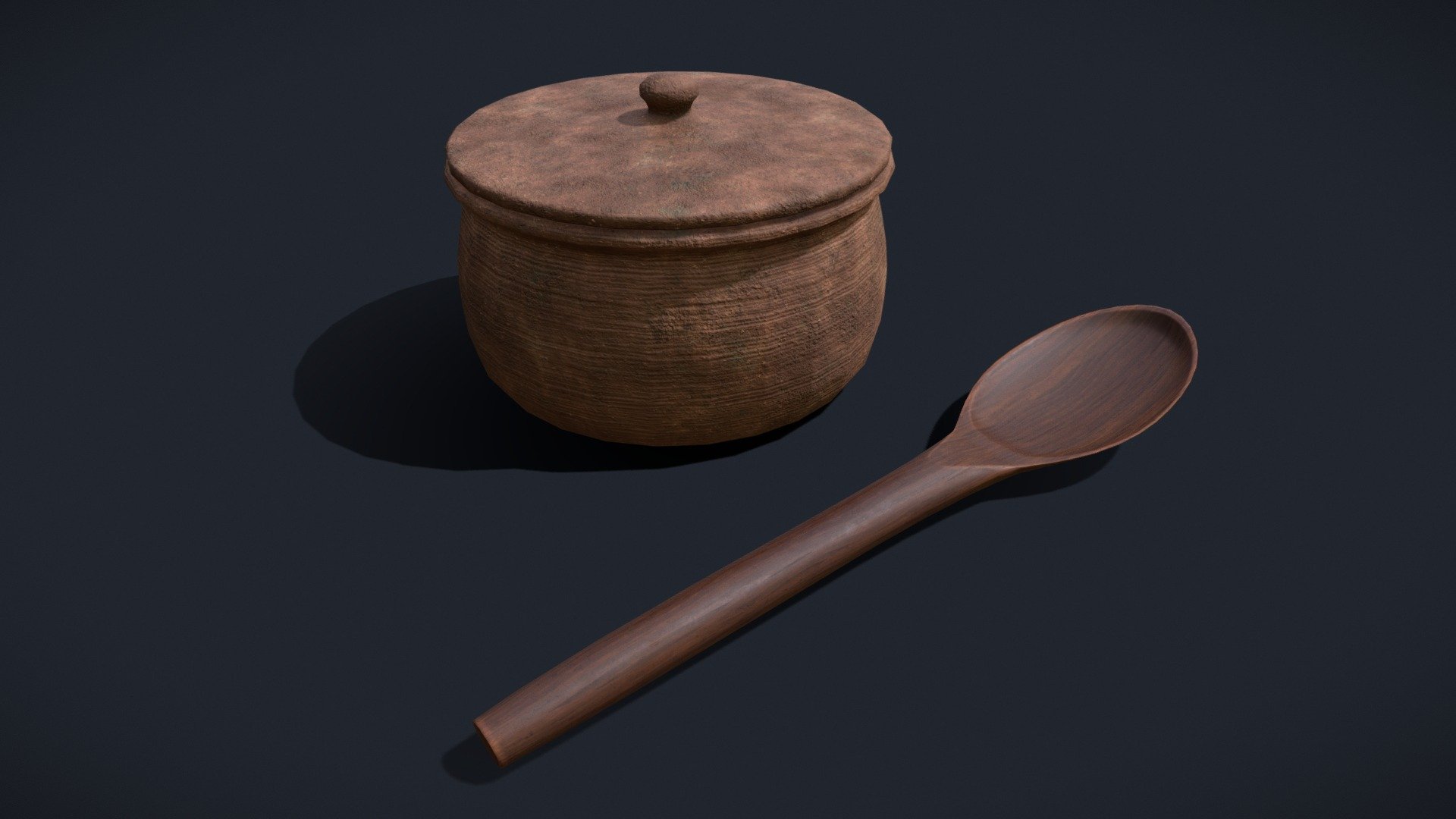 Pot_and_Spoon 3d model pbr texture 4k - Pot_and_Spoon - Buy Royalty Free 3D model by GetDeadEntertainment 3d model