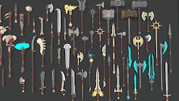 POLYGON goblin, stuff, skeleton, dungeon, studios, blades, sheilds, low-poly, weapons, bones