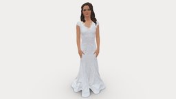 Bride in dress 0414 style, people, beauty, clothes, dress, miniatures, realistic, woman, bride, character, 3dprint, model