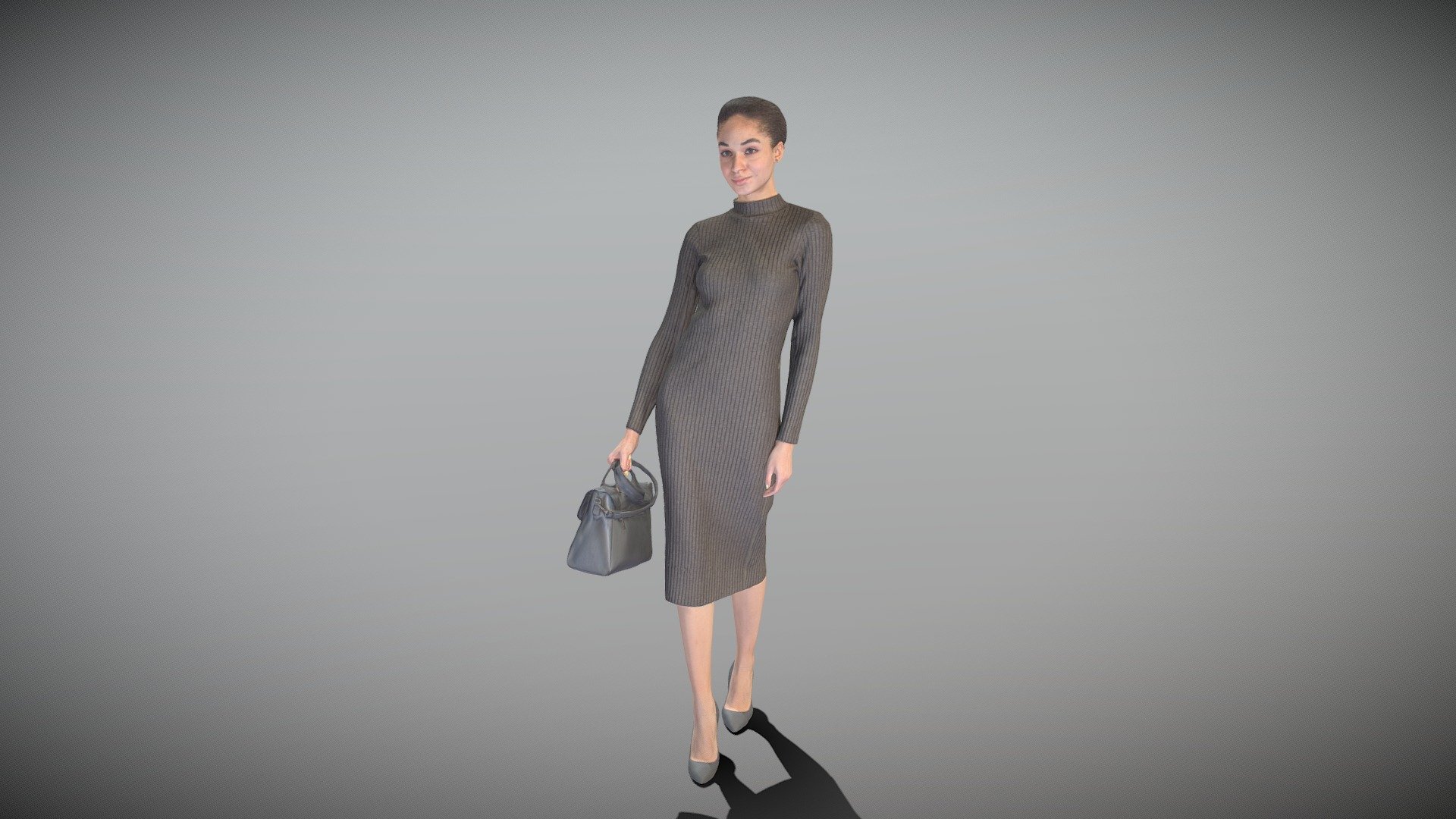 This is a true human size and detailed model of a beautiful young woman of Caucasian appearance dressed in midi black dress. The model is captured in casual pose to be perfectly matching for various architectural, product visualization as a background character within urban installations, city designs, outdoor design presentations, VR/AR content, etc.

Technical specifications:




digital double 3d scan model

150k &amp; 30k triangles | double triangulated

high-poly model (.ztl tool with 5 subdivisions) clean and retopologized automatically via ZRemesher

sufficiently clean

PBR textures 8K resolution: Diffuse, Normal, Specular maps

non-overlapping UV map

no extra plugins are required for this model

Download package includes a Cinema 4D project file with Redshift shader, OBJ, FBX, STL files, which are applicable for 3ds Max, Maya, Unreal Engine, Unity, Blender, etc. All the textures you will find in the “Tex” folder, included into the main archive.

3D EVERYTHING

Stand with Ukraine! - Elegant young woman in black dress 443 - Buy Royalty Free 3D model by deep3dstudio 3d model