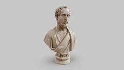 Portrait Bust of Man (Priest of Serapis?) greek, villa, portrait, egyptian, priest, museum, roman, gettysburg, serapis, bust, man
