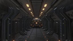 Sci-Fi Corridor 5 halo, corridor, emissive, sci-fi