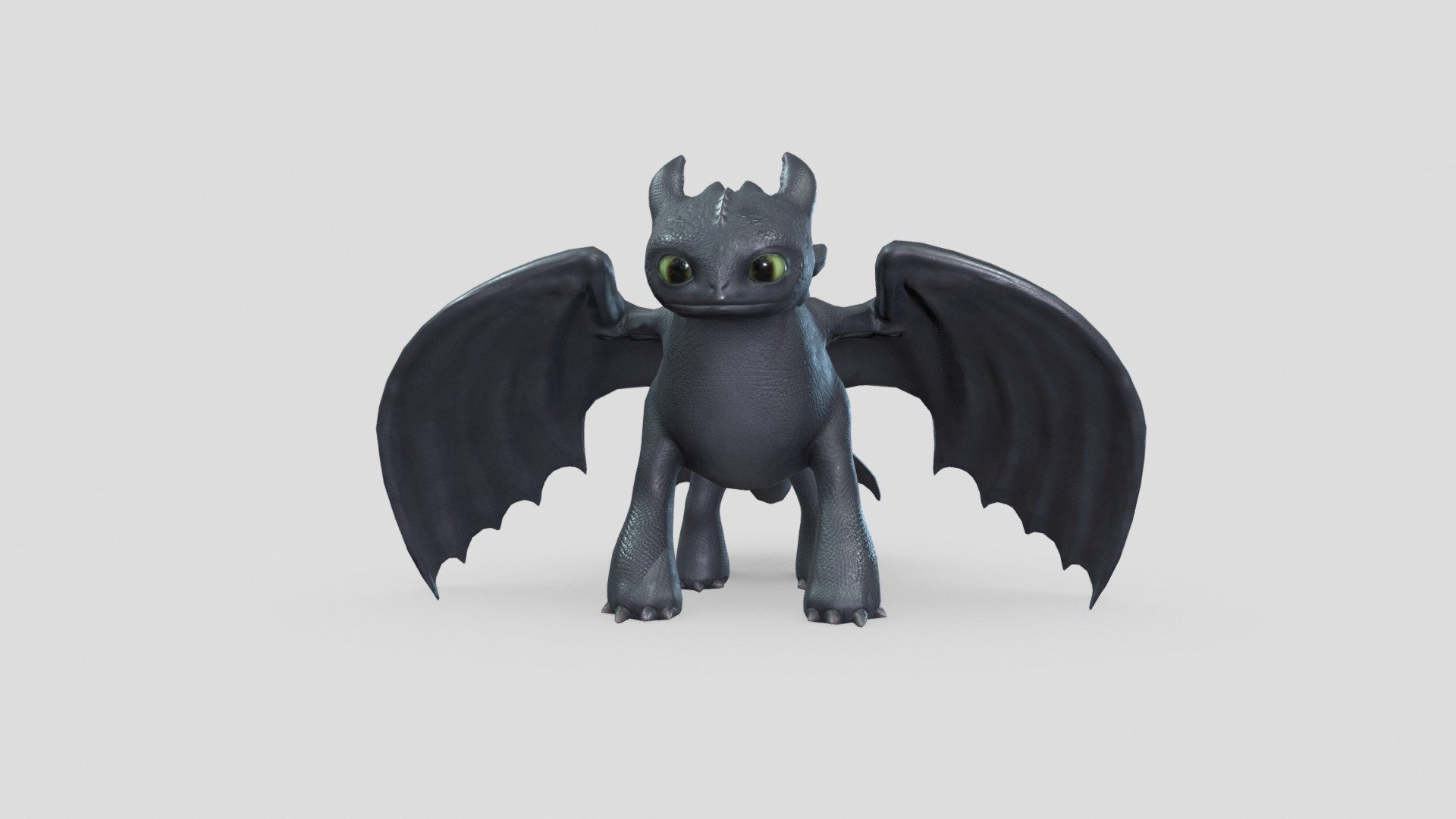 3D Model of the night fury from the cartoon how to train your dragon 3d model