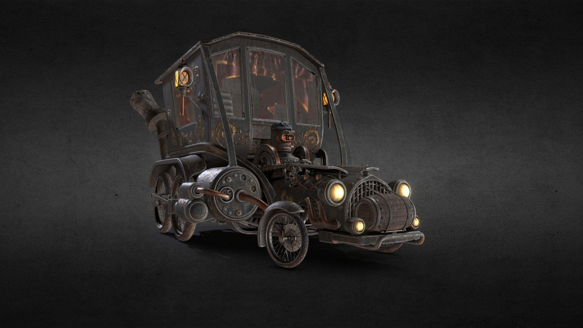 My entry for 3D Coat challenge.
    This is Stesla by Elephant Steam Engines - self-driving steam machine, constructed for public transportaions - just like our diesel buses, but on the steam and with automaton driver. :-)

More at the ArtStation: https://www.artstation.com/artwork/Pgovr

WIP: http://3dcoat.com/forum/index.php?/topic/19495-stesla
 - Stesla - Elephant Steam Engines - Download Free 3D model by Bohdan Lvov (@ostapblendercg) 3d model