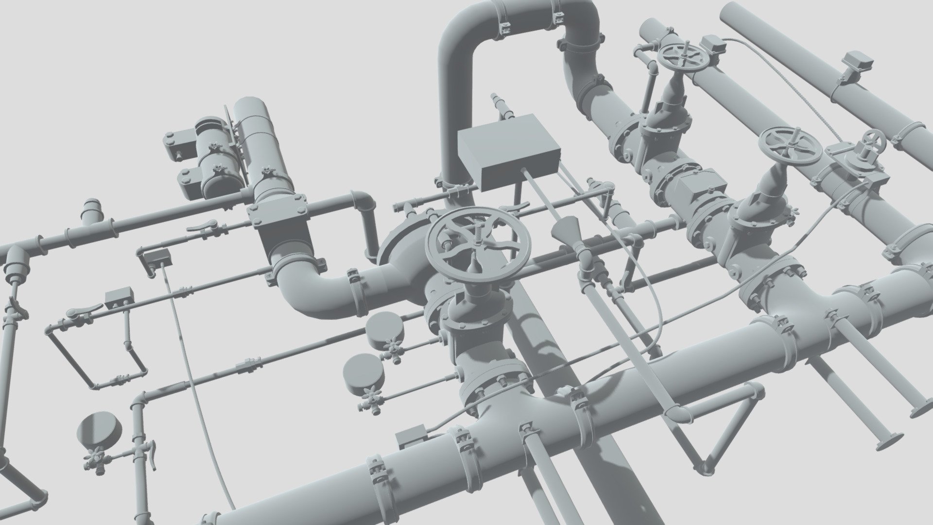 Industrial Pipes - Download Free 3D model by mriddleptc 3d model