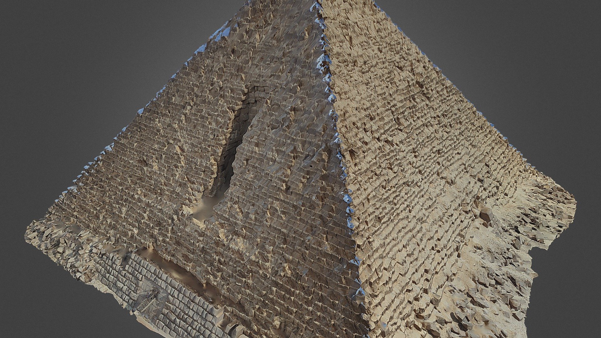 Pyramid of Menkaure, Giza pyramid complex.
Located on the Giza Plateau in the southwestern outskirts of Cairo, Egypt.

Captured on Realme XT (16 MP) while walking through pyramid's perimeter 3d model