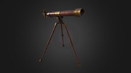 Telescope toy, telescope, furniture, tool, game, house, space