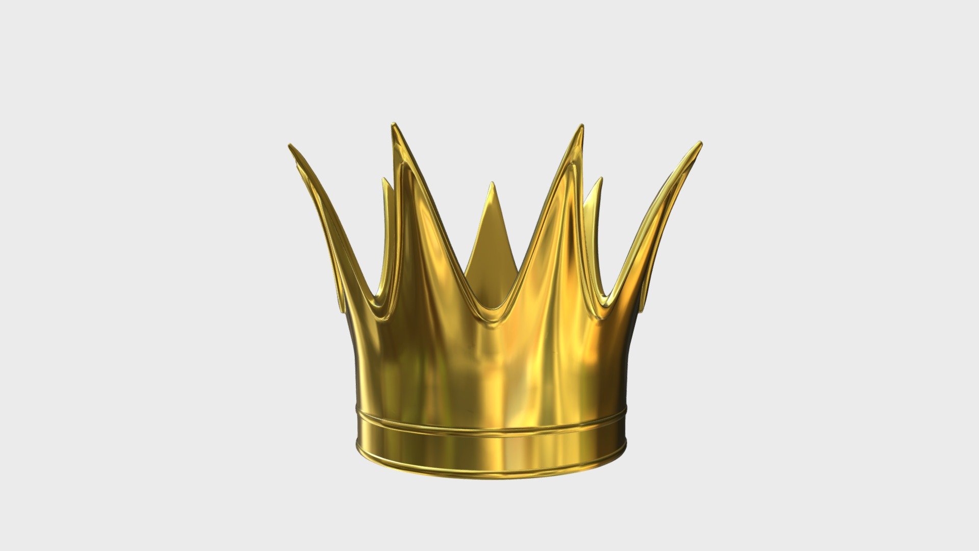 === The following description refers to the additional ZIP package provided with this model ===

Gold crown 3D Model, nr. 4 in my collection. Production-ready 3D Model, with PBR materials, textures, non overlapping UV Layout map provided in the package.

Quads only geometries (no tris/ngons).

Formats included: FBX, OBJ; scenes: BLEND (with Cycles / Eevee PBR Materials and Textures); other: png with Alpha.

1 Object (mesh), 1 PBR Material, UV unwrapped (non overlapping UV Layout map provided in the package); UV-mapped Textures.

UV Layout maps and Image Textures resolutions: 2048x2048; PBR Textures made with Substance Painter.

Polygonal, QUADS ONLY (no tris/ngons); 21870 vertices, 21870 quad faces (43740 tris).

Real world dimensions; scene scale units: cm in Blender 3.1 (that is: Metric with 0.01 scale).

Uniform scale object (scale applied in Blender 3.1) 3d model