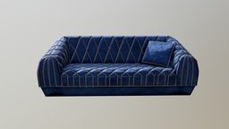 Fancy Blue Velvet Sofa