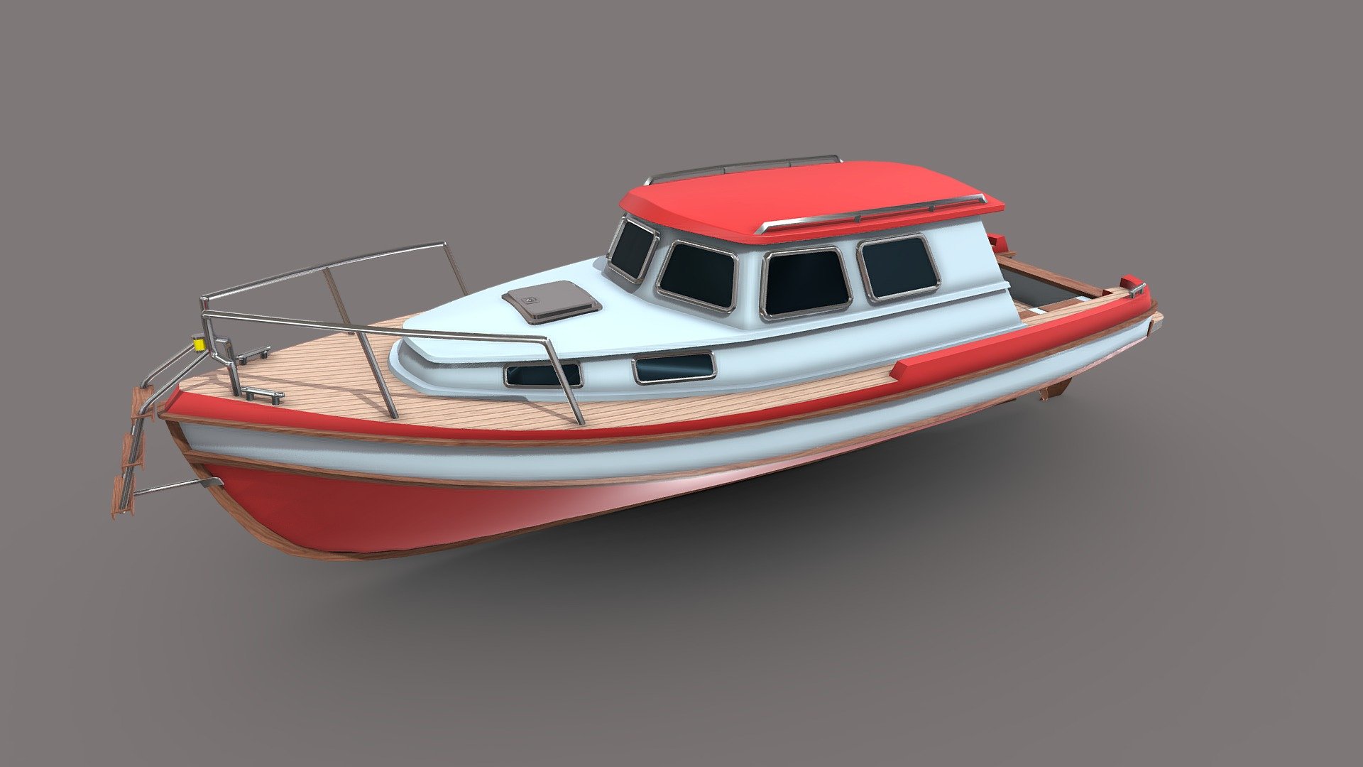 Fishing Boat PBR




-Low-poly ready to use in Games, AR/VR (18,305  Tris)

-Textures are in PNG format 4096x4096 PBR metalness 1 set.

-Files unit: Centimeters

-Available formats: MAX 2018 and 2015, OBJ, MTL, FBX, .tbscene.

-If you need any other file format you can always request it.

-All formats include materials and textures.
 - Fishing Boat - Buy Royalty Free 3D model by MaX3Dd 3d model