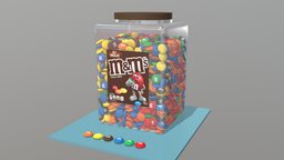 M&Ms food, mm, sugar, candy, chocolate, fbx, colors, mms, model