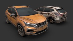 Derelict Modern SUV modern, truck, abandoned, suv, van, wreck, rusty, ruined, rotten, crossover, substance, 3dsmax, pbr, lowpoly, gameasset, car, gameready