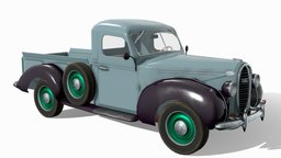 1938 Vairogs Pickup Truck (Ford based) truck, transportation, ford, vintage, retro, transport, antique, riga, latvia, lowpoly